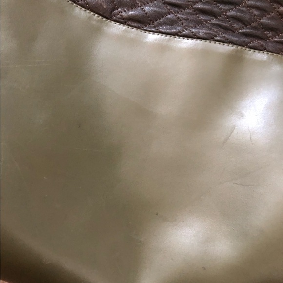 Clare V. Los Angeles Quilted Leather Hand Bag in Brown & Olive Green - Picture 14 of 14